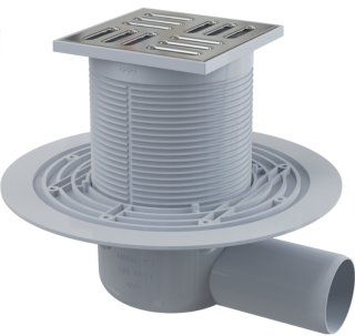 Сливной трап AlcaPlast 105 ? 105/50мм решетка - хром APV1311